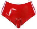 LateX Czerwone Lateksowe Majtki z Elementem Zewnętrznym 15 cm M