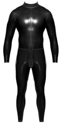 LateX Kombinezon Męski Długi Przezroczysty Dymny S Latex 0.4mm