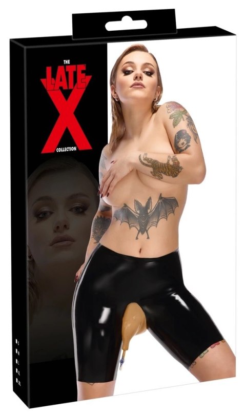 LateX Spodenki Kolarskie Czarny XL z Transparentną Wkładką i Kranikiem LateX Spodenki Kolarskie Czarny XL z Transparentną Wkładką i Kranikiem