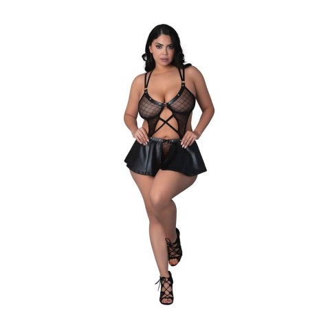 Magic Silk Anastasia Biustonosz i majtki 2XL, siatka, elementy metalowe Magic Silk Anastasia Biustonosz i majtki 2XL, siatka, elementy metalowe