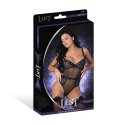 Magic Silk Body Phoenix L/XL z łańcuszkami i ćwiekami, czarny połysk