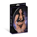 Magic Silk Nadia komplet top + stringi 2XL z pierścieniami i ćwiekami