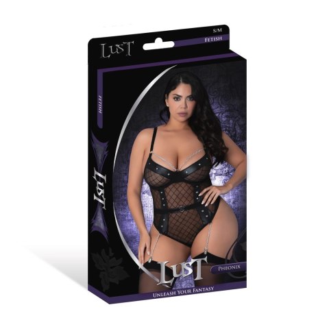 Magic Silk Phoenix Body 2XL z Łańcuszkami i Podwiązkami, Czarny Magic Silk Phoenix Body 2XL z Łańcuszkami i Podwiązkami, Czarny