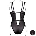 Obsessive Black Lace Bodysuit z Regulacją, Model z Fiszbiny, One Size
