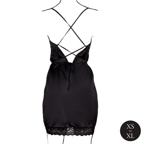 Obsessive Sukienka Silk Black One Size z Krzyżowanymi Ramiączkami i Rozcięciem Obsessive Sukienka Silk Black One Size z Krzyżowanymi Ramiączkami i Rozcięciem