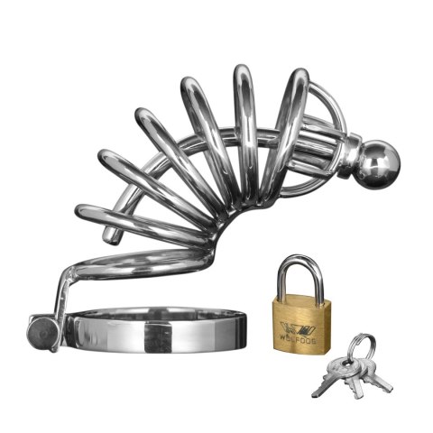 XR Brands Asylum ML - stalowy system kontroli intymnej z zatyczką XR Brands Asylum ML - stalowy system kontroli intymnej z zatyczką