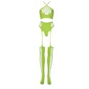 Ouch! Neon Set dwuczęściowy top z pończochami XS/L roż UV