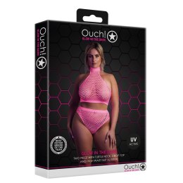 Ouch! by Shots Neon Zestaw Bielizny UV Top Stojka + Wysoki Stan XL/XXXXL