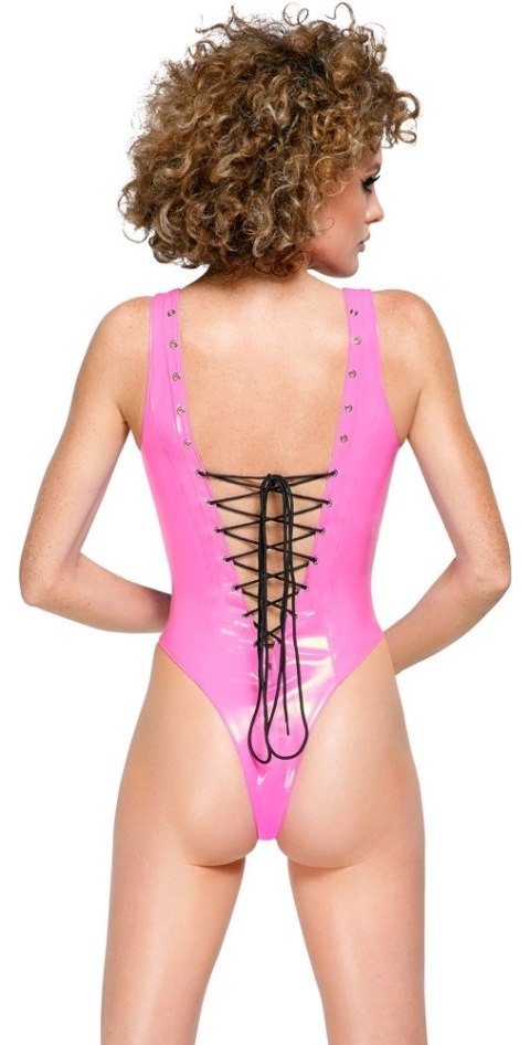 Black Level Body Winylowe Rożowe XL z Czarnym Sznurowaniem Black Level Body Winylowe Rożowe XL z Czarnym Sznurowaniem