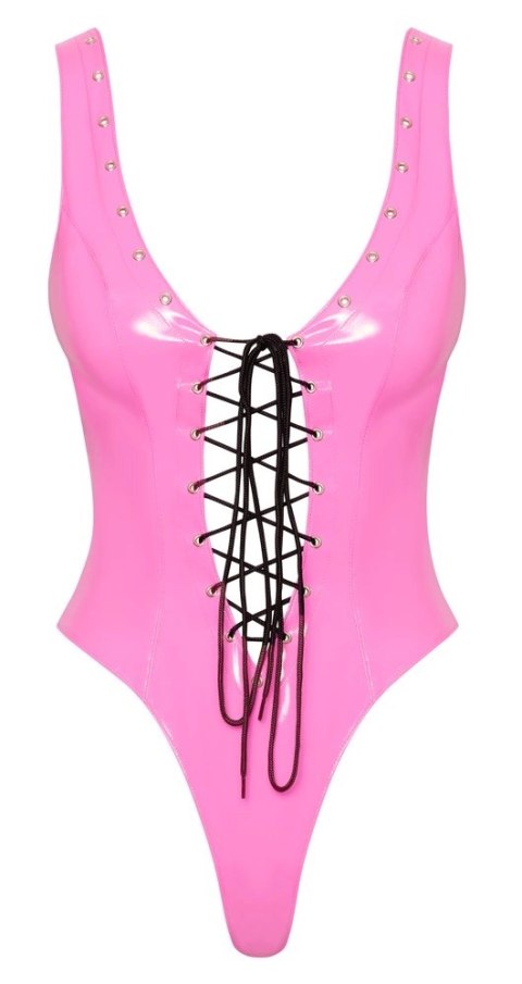 Black Level Body Winylowe Rożowe XL z Czarnym Sznurowaniem Black Level Body Winylowe Rożowe XL z Czarnym Sznurowaniem