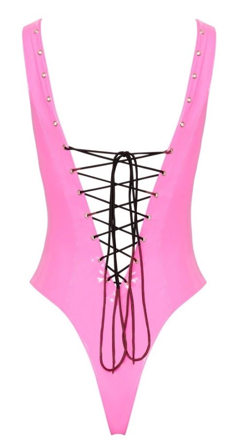Black Level Body Winylowe Rożowe XL z Czarnym Sznurowaniem Black Level Body Winylowe Rożowe XL z Czarnym Sznurowaniem
