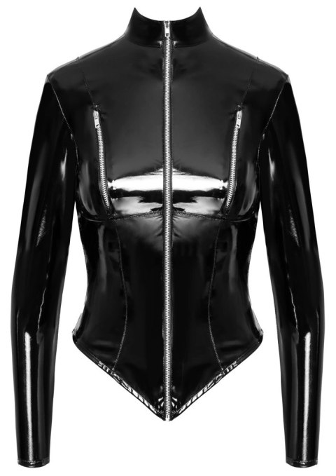 Black Level Kurtka Lateksowa Czarna 2XL z Długim Rękawem, Dopasowana Black Level Kurtka Lateksowa Czarna 2XL z Długim Rękawem, Dopasowana