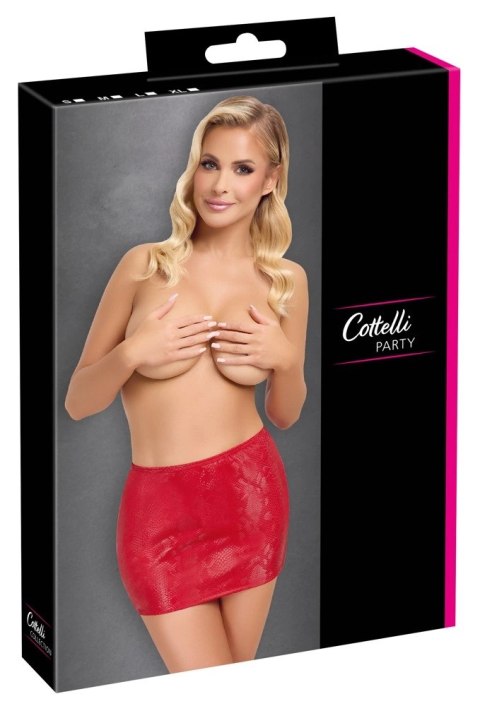 Cottelli PARTY spodniczka mini czerwona imitacja skory węża L Cottelli PARTY spodniczka mini czerwona imitacja skory węża L