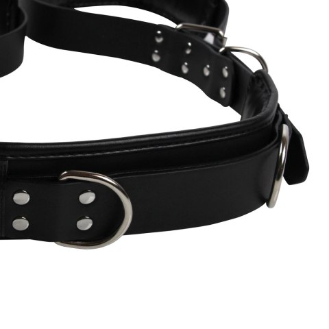 OUCH! Wyściełany pas na udo z regulacją - czarny, PU Leather OUCH! Wyściełany pas na udo z regulacją - czarny, PU Leather