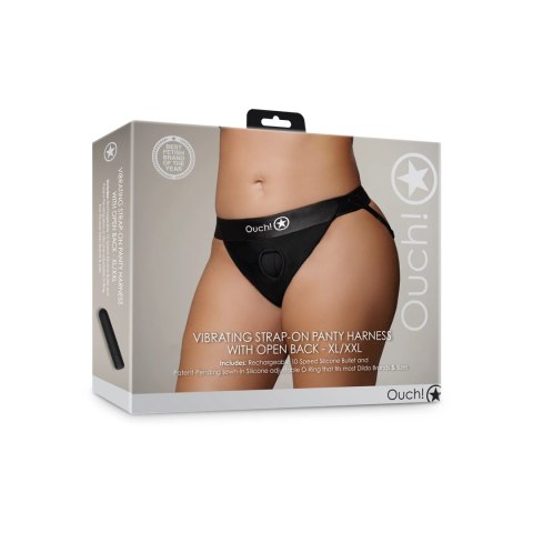 Ouch! Wibrujący pas intymny z otwartym tyłem XL/XXL, system O-Ring Ouch! Wibrujący pas intymny z otwartym tyłem XL/XXL, system O-Ring