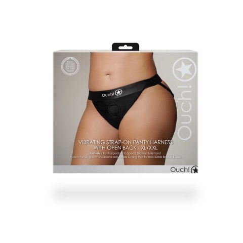 Ouch! Wibrujący pas intymny z otwartym tyłem XL/XXL, system O-Ring Ouch! Wibrujący pas intymny z otwartym tyłem XL/XXL, system O-Ring