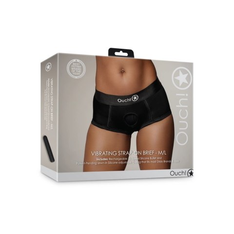 Ouch! Vibrating Strap-on Brief M/L - majtki z paskiem i wibracją Ouch! Vibrating Strap-on Brief M/L - majtki z paskiem i wibracją