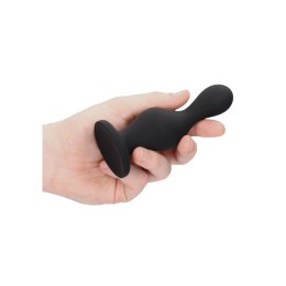 Ouch! Wave silikonowy korek intymny z przyssawką, czarny