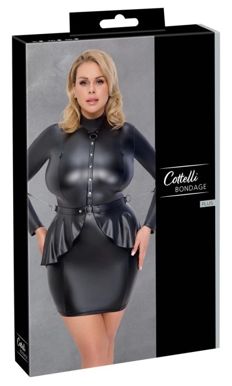 Cottelli BONDAGE sukienka matowa z mankietami, czarna 3XL Cottelli BONDAGE sukienka matowa z mankietami, czarna 3XL