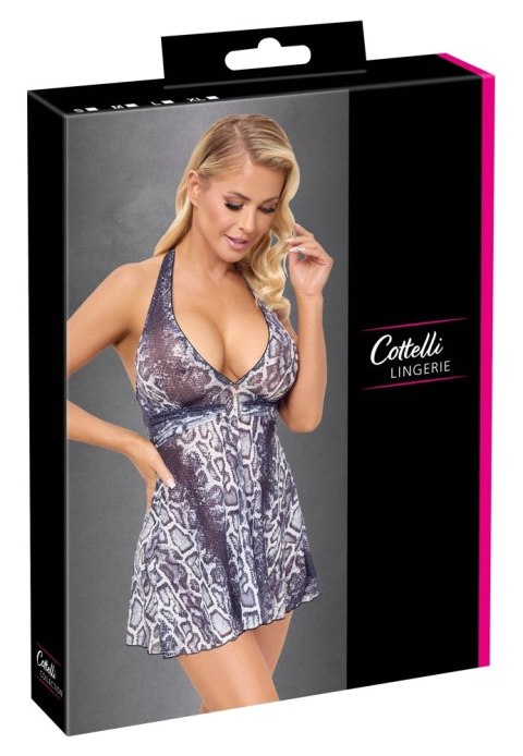 Cottelli LINGERIE Sukienka Mini Skora Węża S Transparentna Czarna Cottelli LINGERIE Sukienka Mini Skora Węża S Transparentna Czarna