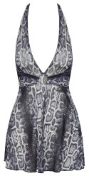 Cottelli LINGERIE Sukienka Mini Skora Węża S Transparentna Czarna