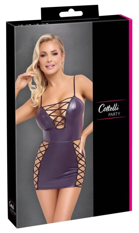 Cottelli PARTY mini sukienka na ramiączkach fioletowa XL matowa Cottelli PARTY mini sukienka na ramiączkach fioletowa XL matowa