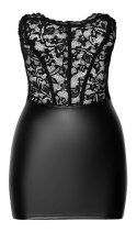 Noir Libido Mini Sukienka Czarna z Koronką Rozkloszowana S