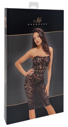 Noir Libido sukienka tubowa bez ramion czarna koronka M