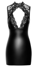 Noir Mini Sukienka Czarna L Bez Rękawow Koronka Powerwet Look