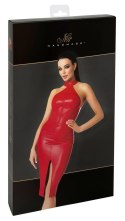 Noir Orgia Czerwona Sukienka z Odkrytymi Ramionami XL Power Wet Look