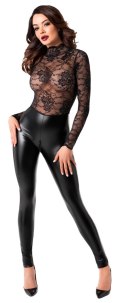 Noir Orgia Exclusive L - Czarny kombinezon koronkowy, powerwetlook
