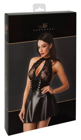 Noir Orgia Exclusive S - Czarna mini sukienka bez plecow z koronką