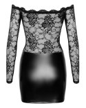 Noir Orgia Exclusive S czarna mini sukienka z koronką i długim rękawem