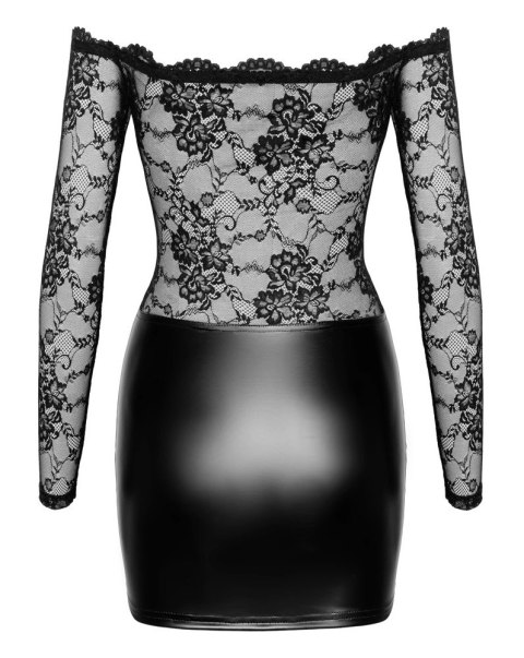 Noir Orgia Exclusive S czarna mini sukienka z koronką i długim rękawem Noir Orgia Exclusive S czarna mini sukienka z koronką i długim rękawem
