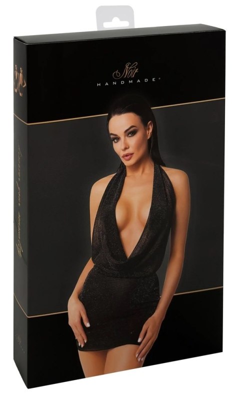 Noir Orgia Luminara Czarna Mini Sukienka M z Dekoltem Waterfall Noir Orgia Luminara Czarna Mini Sukienka M z Dekoltem Waterfall