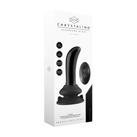 Szklany korek analny z wibracjami Prickly
