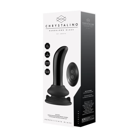 Szklany korek analny z wibracjami Prickly