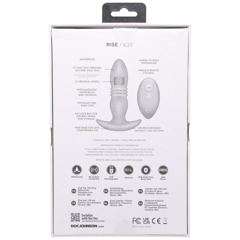 Doc Johnson A-Play Rise silikonowy korek z pilotem, wodoodporny Doc Johnson A-Play Rise silikonowy korek z pilotem, wodoodporny