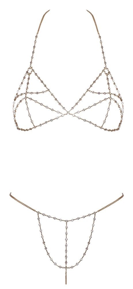 Cottelli ACCESSOIRES Bikini Łańcuszkowe Złote z Dżetami Regulowane Cottelli ACCESSOIRES Bikini Łańcuszkowe Złote z Dżetami Regulowane