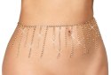 Cottelli ACCESSOIRES Złoty Pas na Brzuch z Dżetami, Regulowany