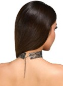 Cottelli Accessoires Czarny Choker z Dżetami i Łańcuszkiem Regulowany