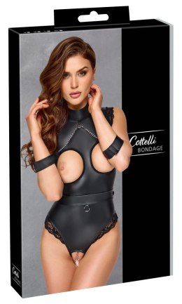 Cottelli Bondage Body Matowe Bez Krocza i Biustu Czarny M