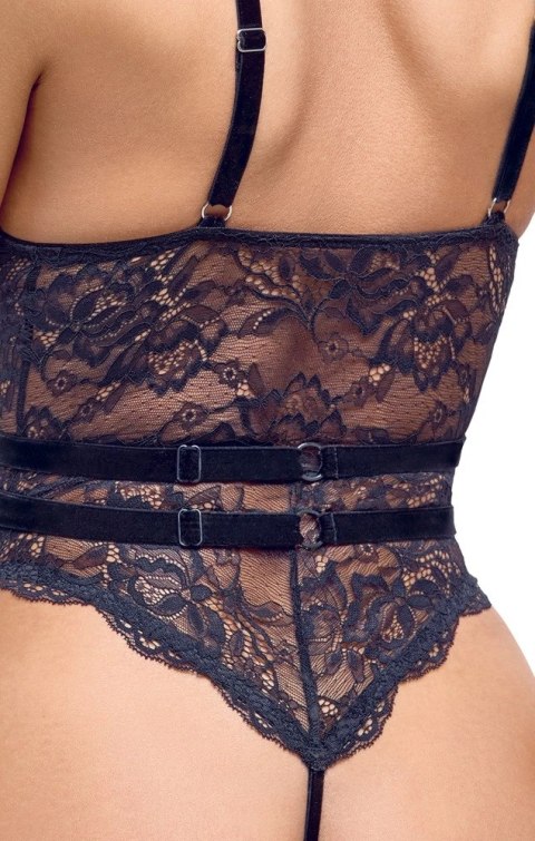 Cottelli Lingerie Body Koronkowe Czarne z Paskami L Cottelli Lingerie Body Koronkowe Czarne z Paskami L