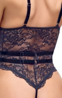 Cottelli Lingerie Body Koronkowe Czarny M z Odpinanymi Paskami
