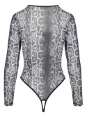 Cottelli Lingerie Body Panterkowy Powernet Długi Rękaw S