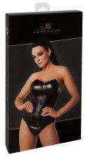 Noir Orgia Mysteria gorsetowy top skorzany czarny S elastyczny