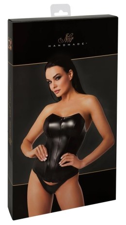 Noir Orgia Mysteria gorsetowy top skorzany czarny S elastyczny