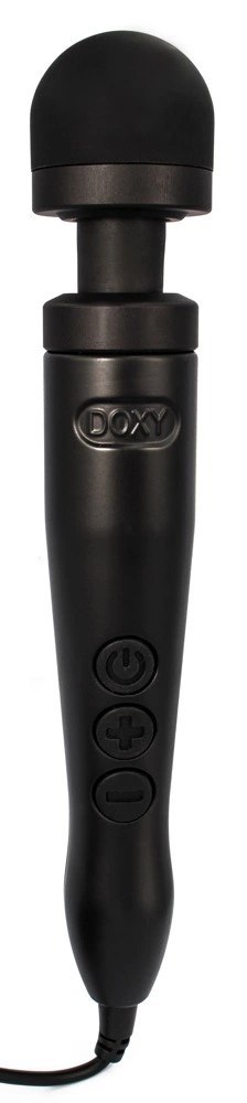 Doxy Die Cast 3 Czarny Mat - Sieciowy masażer z dużą głowicą 28 cm
