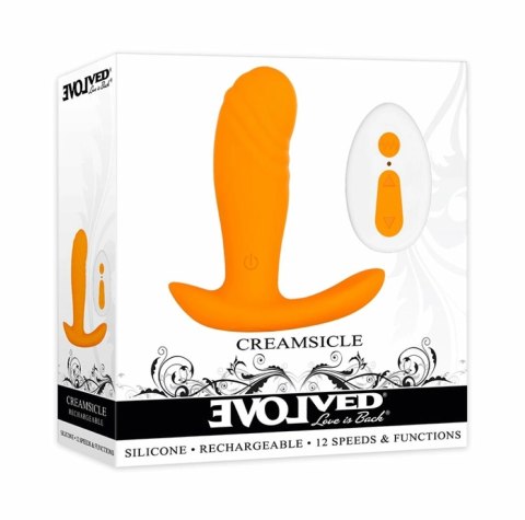 Evolved Novelties Creamsicle Orange - Wibrująca zatyczka analna z pilotem Evolved Novelties Creamsicle Orange - Wibrująca zatyczka analna z pilotem