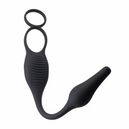 Evolved Novelties Plug & Tug Black - Zestaw z wibrującym pierścieniem
